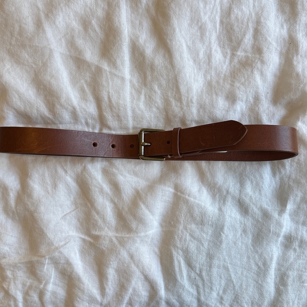 J. Crew Dark Brown Roller-buckle Italian leather belt, size 30